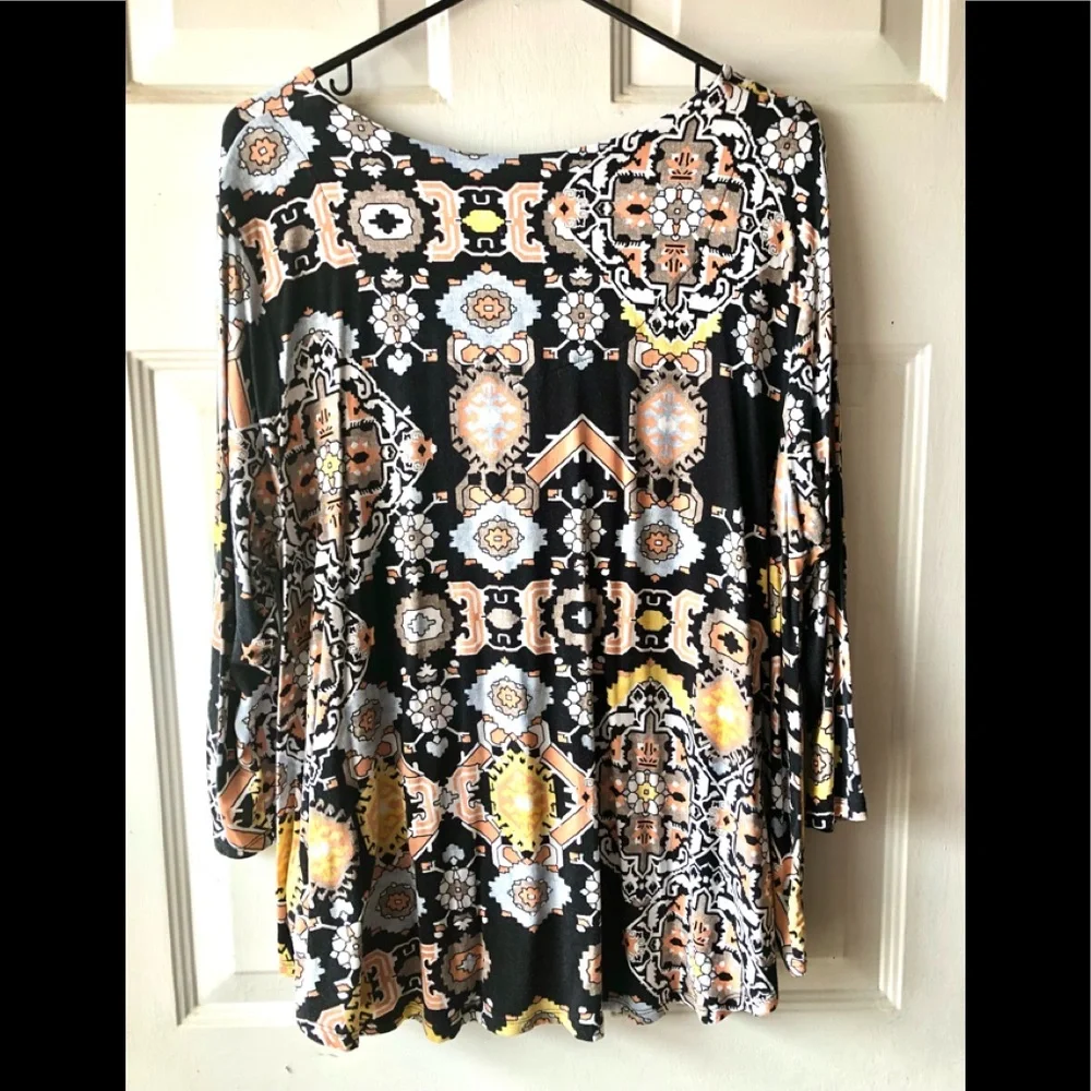 🌺 Ruby Rd. Multicolor Patterned Blouse XL - Picture 4 of 4